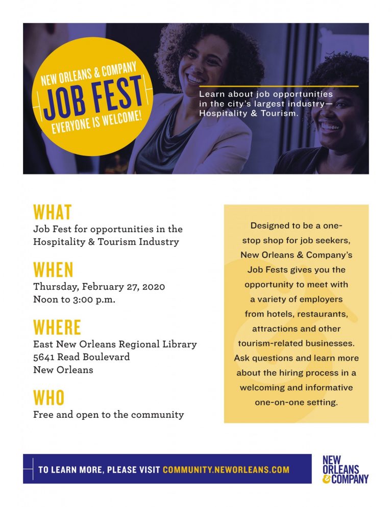 February Job Fest at New Orleans East Library New Orleans and Company