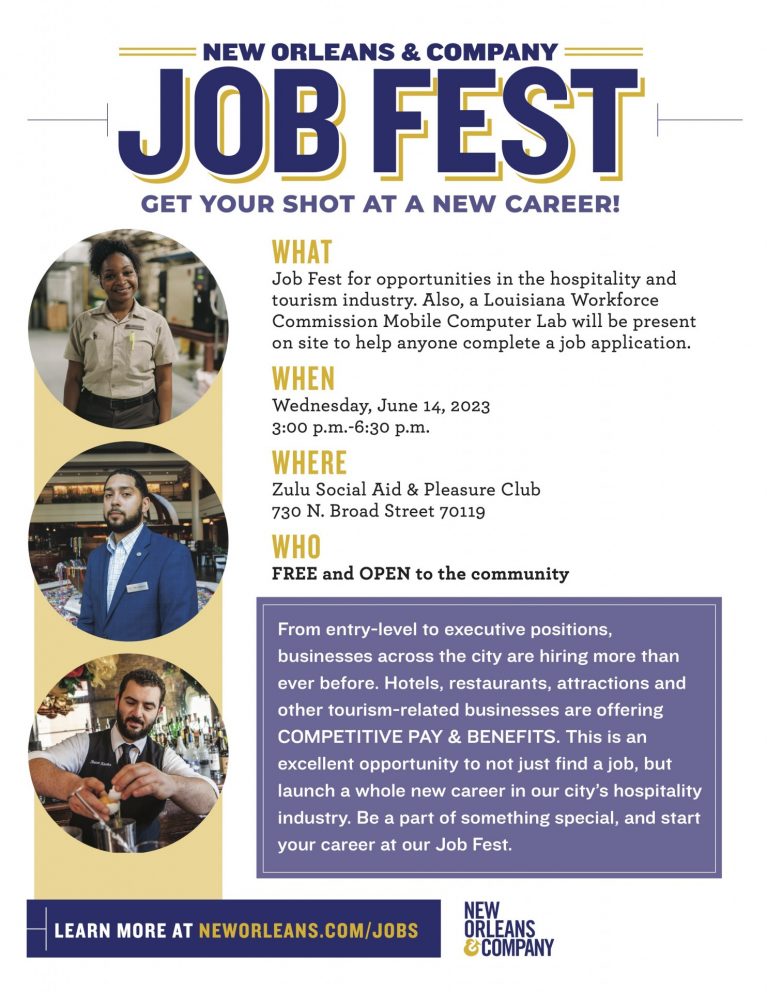 June Job Fest at Zulu Social Aid Pleasure Club June 14 2023